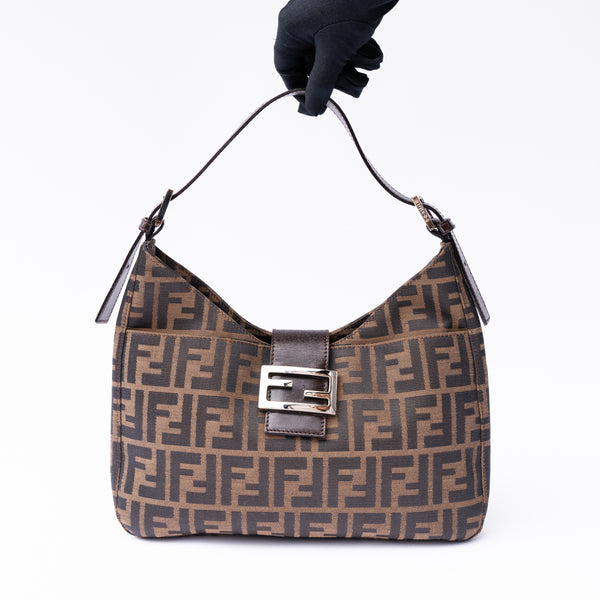 Fendi zucca sale canvas shoulder bag