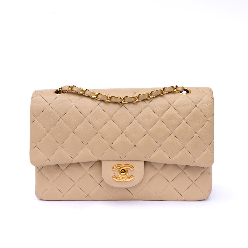 Chanel Medium Classic Flap Lambskin in Light Beige – Bags Chase