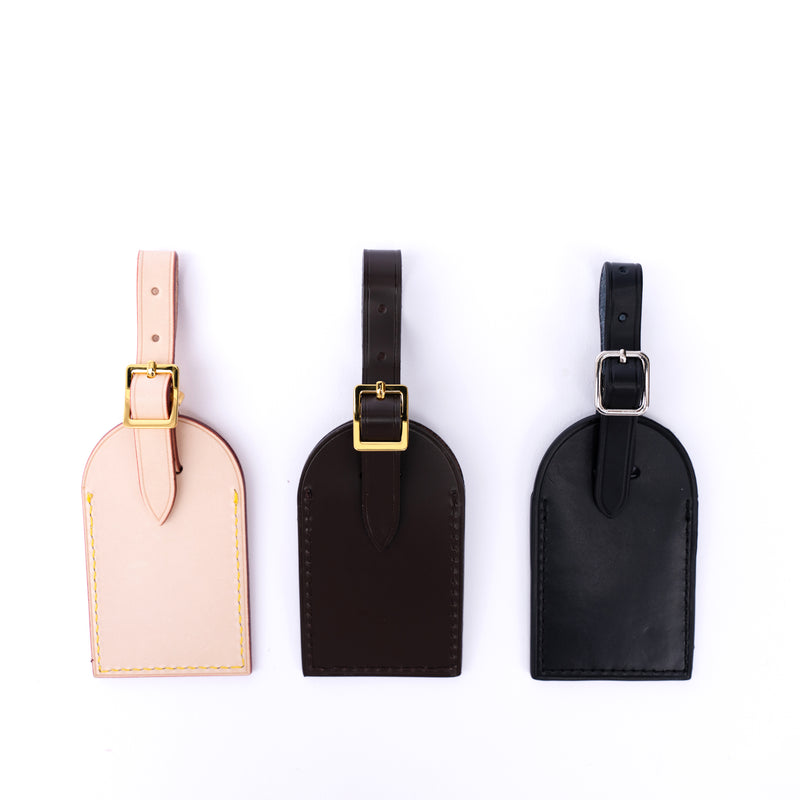 Leather Replacement Luggage Tag in  Black