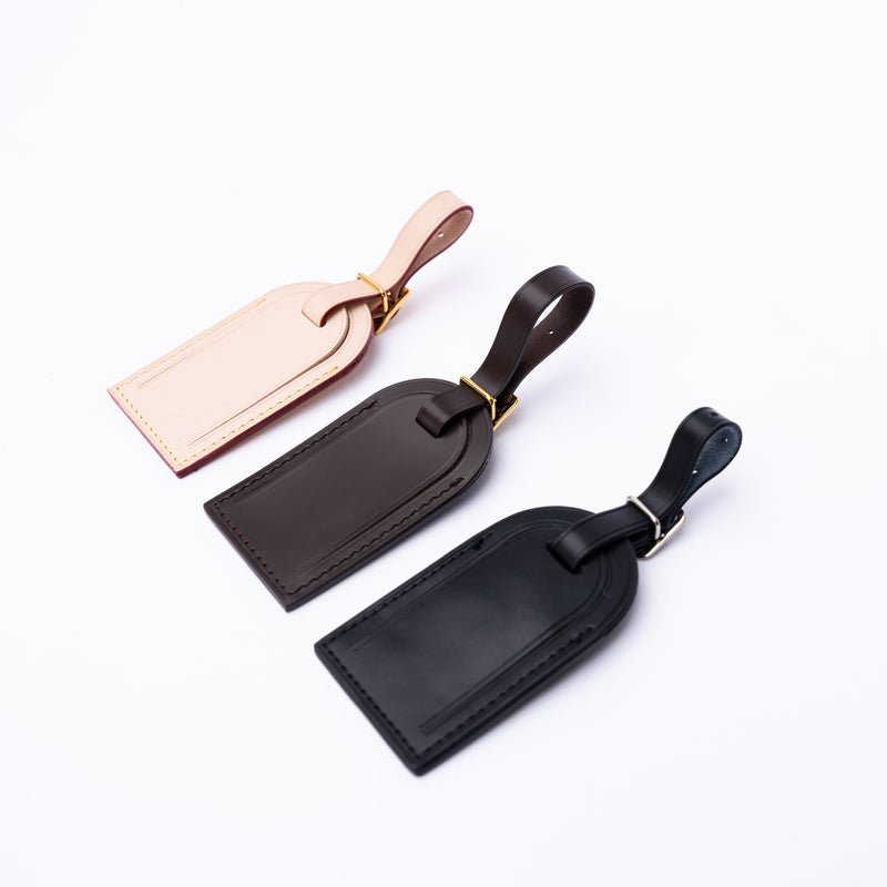 Leather Luggage Tag Replacement in Natural