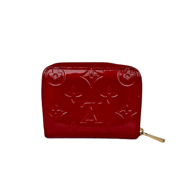 Louis Vuitton Zippy coin purse in red vernis leather