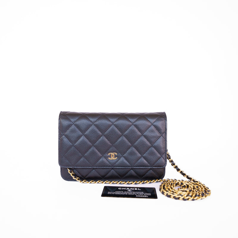 Chanel WOC Wallet on Chain in Black Caviar with Gold Hardware