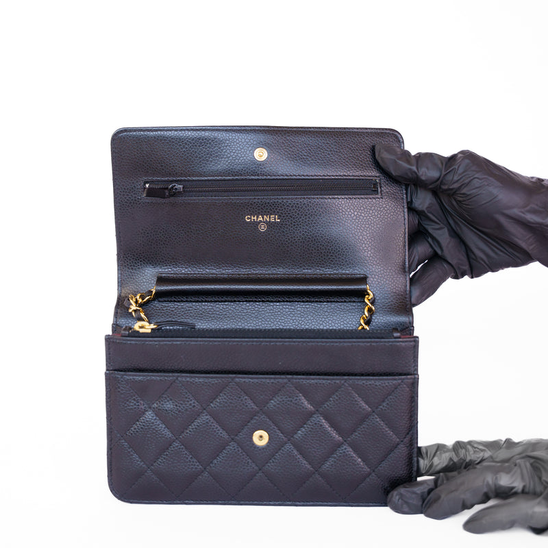 Chanel WOC Wallet on Chain in Black Caviar with Gold Hardware