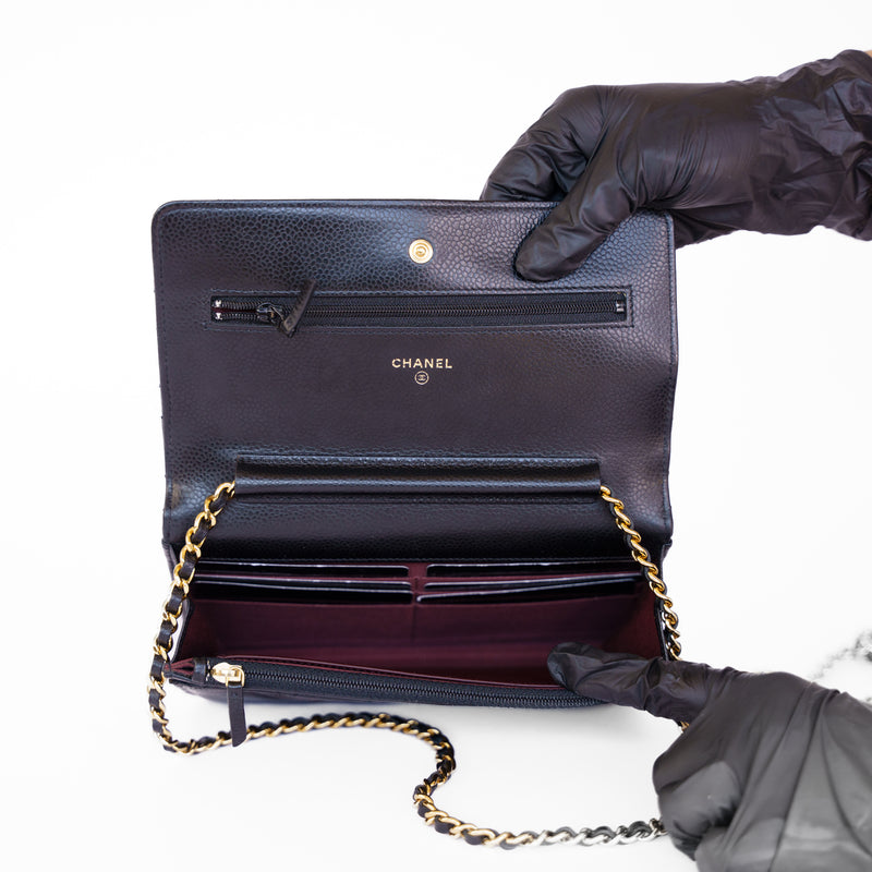 Chanel WOC Wallet on Chain in Black Caviar with Gold Hardware