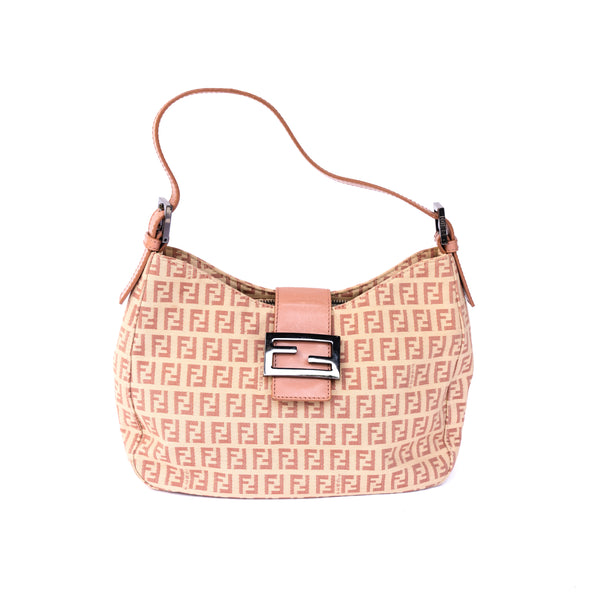 Fendi Zucchino Shoulder Bag Blush Pink