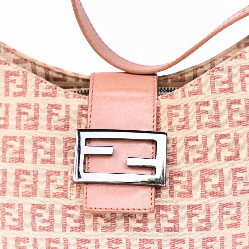 Fendi Zucchino Shoulder Bag Blush Pink