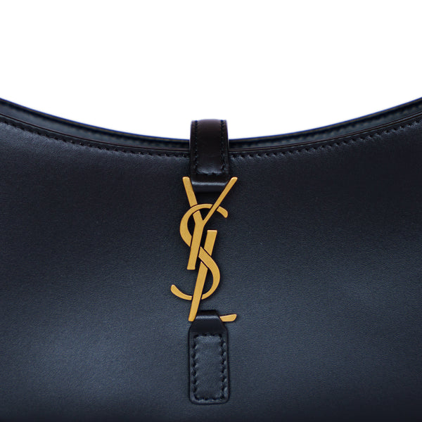 Saint Laurent YSL Le 5 `a 7 Mini Hobo Leather Shoulder Bag in Black in Gold Hardware