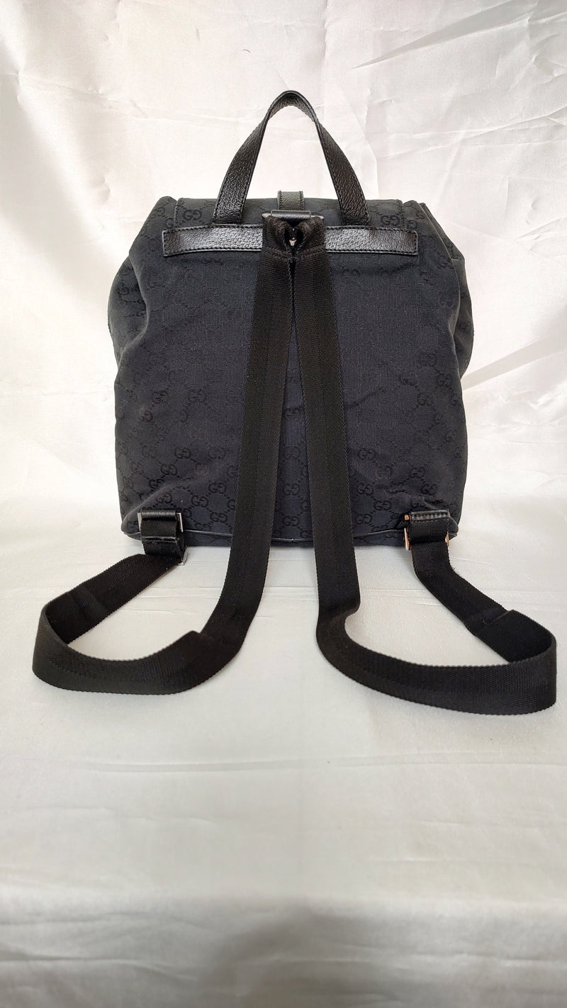 Gucci Black Canvas Backpack