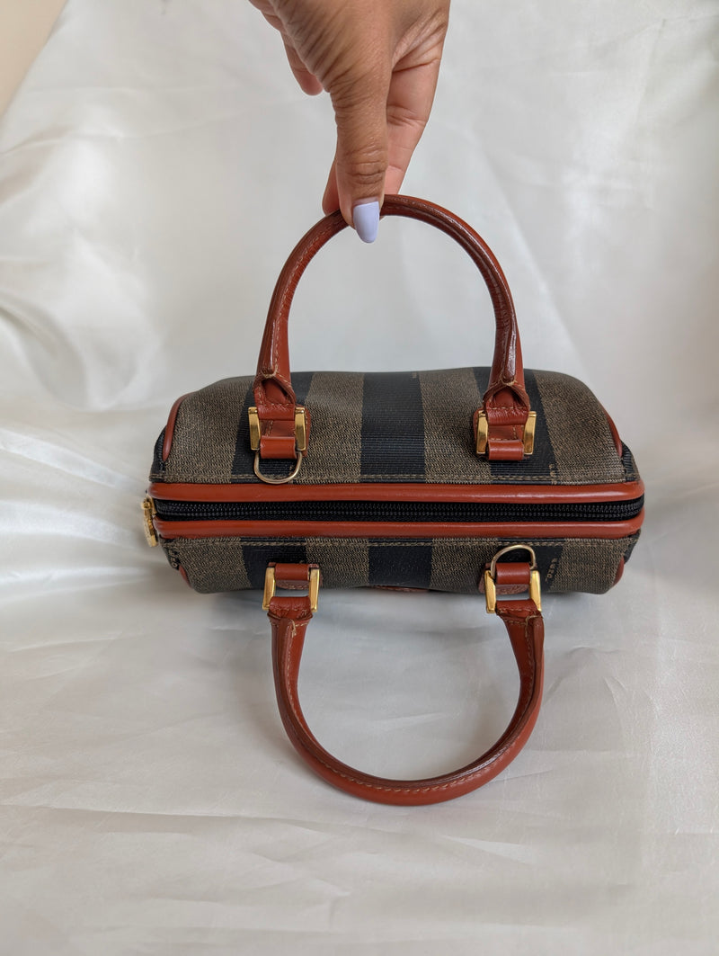 Fendi Pequin Boston Bag