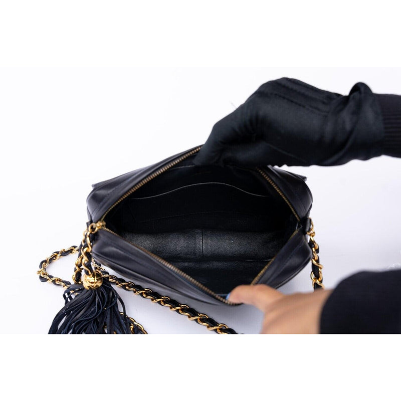 Chanel Small Vintage Camera Bag Dark Navy Tassel – Bags Chase
